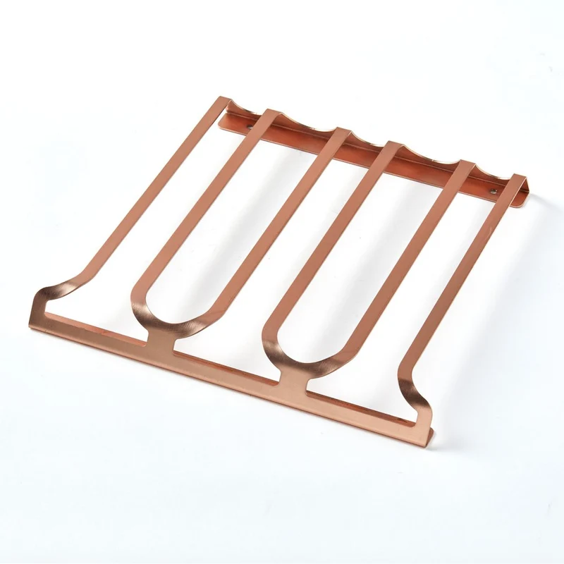 Porte-verres triple- l. 300 x P. 285 x H. 35mm - capacité : 9 verres - finition cuivre mat