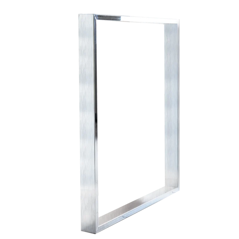 Pied cadre en acier H. 715 mm, largeur 800 mm, inox brossé