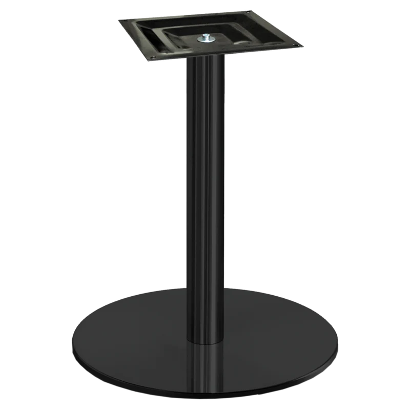 Pied central rond H. 730 mm, socle 600 mm, noir mat