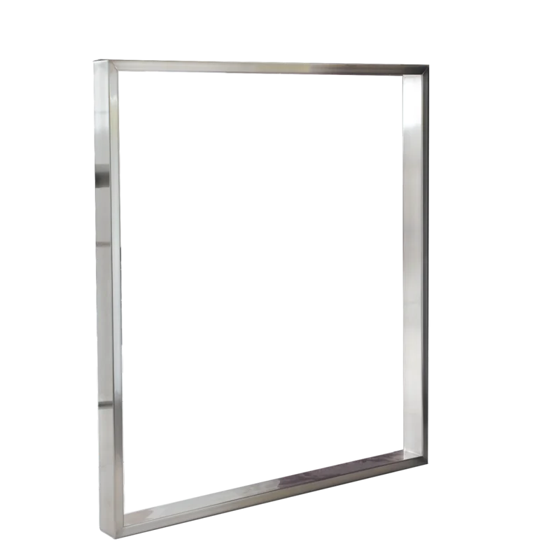 Pied rectangulaire en acier H. 875 mm, largeur 800 mm, chrome