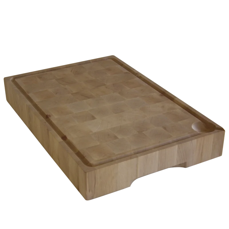 Billot en bois de bout en charme, 600 × 400 × 80 mm, livré huilé