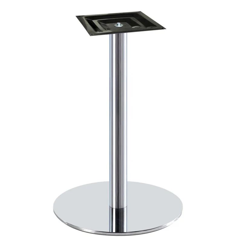 Pied central rond H. 900 mm, socle 600 mm, chrome